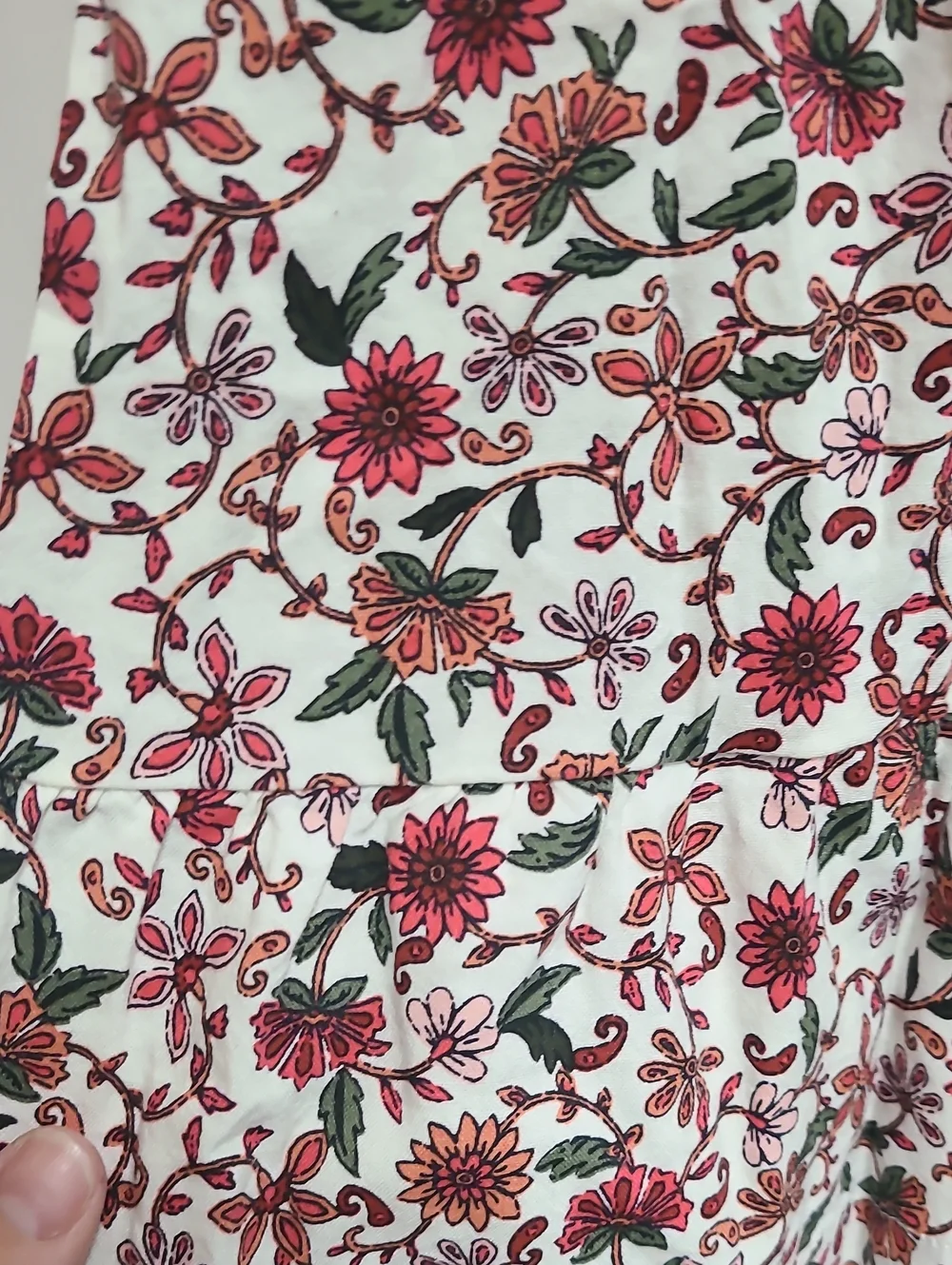 Old Navy Girls Floral Dress Size L 10-12 White Pink Puff Sleeve